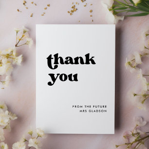 Stylish retro Bridal Shower Thank you card