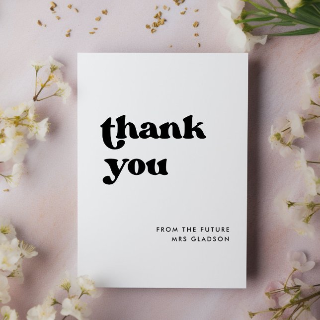 Stylish retro Bridal Shower Thank you card (Creator Uploaded)
