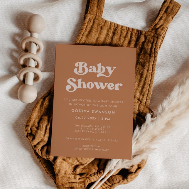 Stylish retro Brown sugar Baby Shower Invitation (Creator Uploaded)