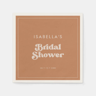 Stylish retro Brown sugar Bridal Shower Napkin