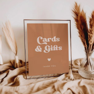 Stylish retro Brown sugar Cards & Gifts sign