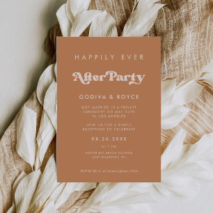 Stylish retro brown sugar Happily ever after party Invitation