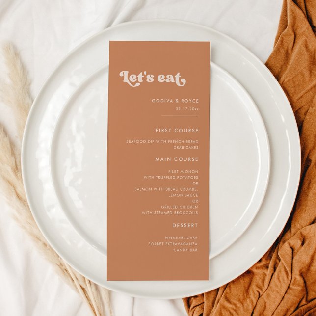 Stylish retro brown sugar Let's eat wedding Menu (Creator Uploaded)