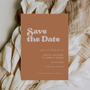 Stylish retro brown sugar save the date