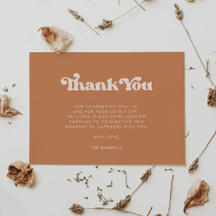 Stylish retro Brown sugar Thank You Card
