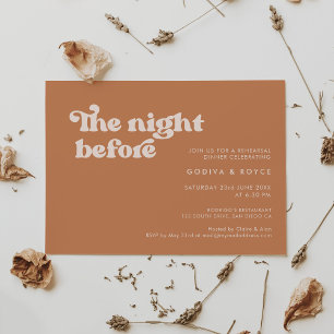 Stylish retro brown sugar The night before Invitation