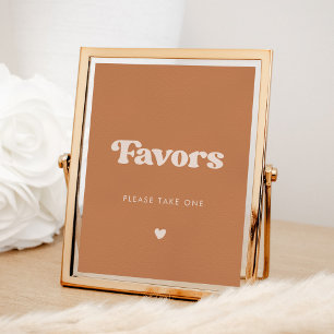 Stylish retro Brown sugar Wedding Favours sign