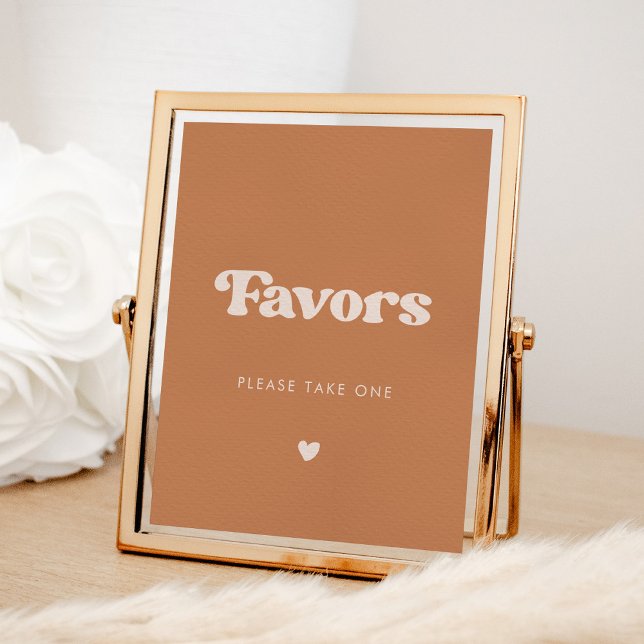 Stylish retro Brown sugar Wedding Favours sign (Creator Uploaded)