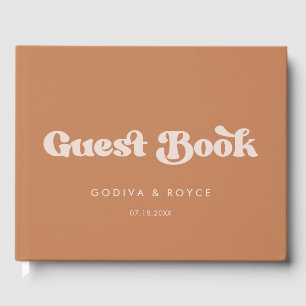 Stylish retro brown sugar wedding guest book