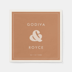Stylish retro Brown sugar Wedding Napkin