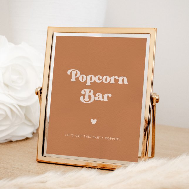 Stylish retro Brown sugar Wedding Popcorn bar sign (Creator Uploaded)
