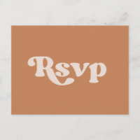 Stylish retro brown sugar wedding RSVP