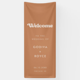 Stylish Retro Brown Sugar Welcome to our Wedding Banner