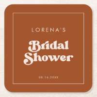 Stylish retro Burnt Orange Bridal Shower