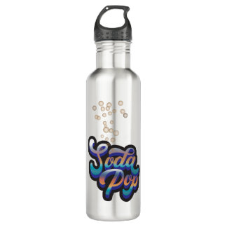 Stylish Retro Font "Soda Pop" And Bubbles 710 Ml Water Bottle
