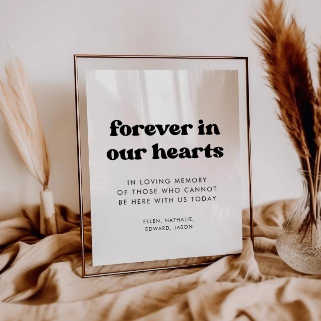 Stylish retro Forever in our hearts sign (Creator Uploaded)
