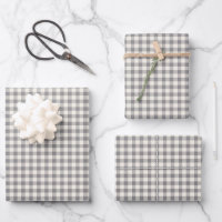 Stylish Retro Grey Gingham Plaid Pattern