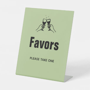 Stylish retro Hand draw Wedding Favours Pedestal Sign