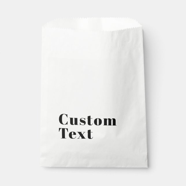 Stylish Retro Modern Lettering | Editable Black Favour Bags (Front)