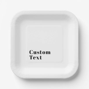 Stylish Retro Modern Lettering   Editable Black Paper Plate