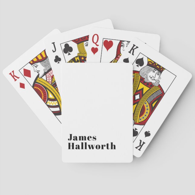 Stylish Retro Modern Lettering | Editable Black Playing Cards (Back)