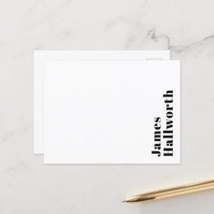 Stylish Retro Modern Lettering   Editable Black Postcard
