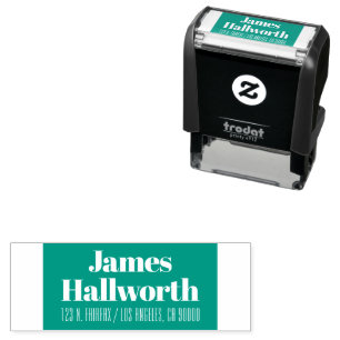 Stylish Retro-modern Name & Address Self-inking Stamp