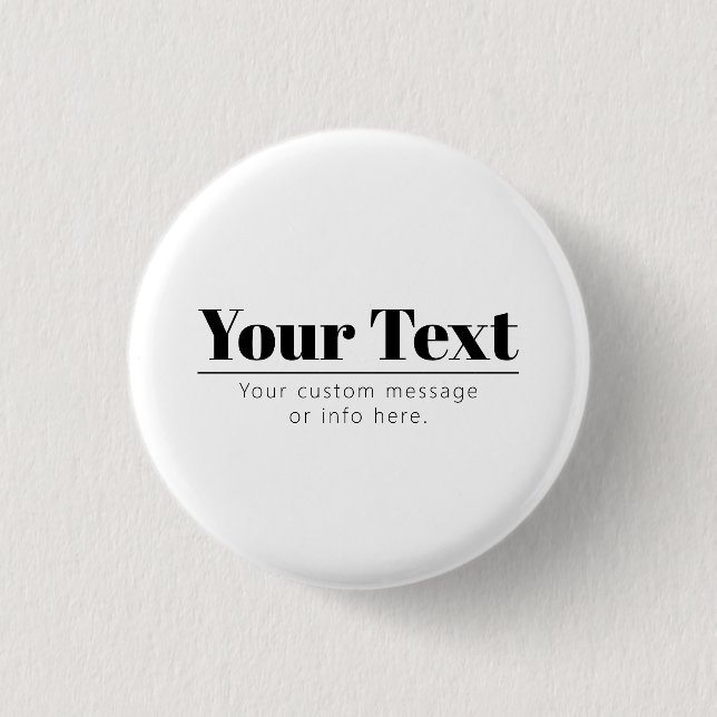 Stylish Retro-modern Text | Black & White 3 Cm Round Badge (Front)
