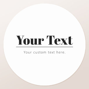 Stylish Retro-modern Text   Black & White Classic Round Sticker