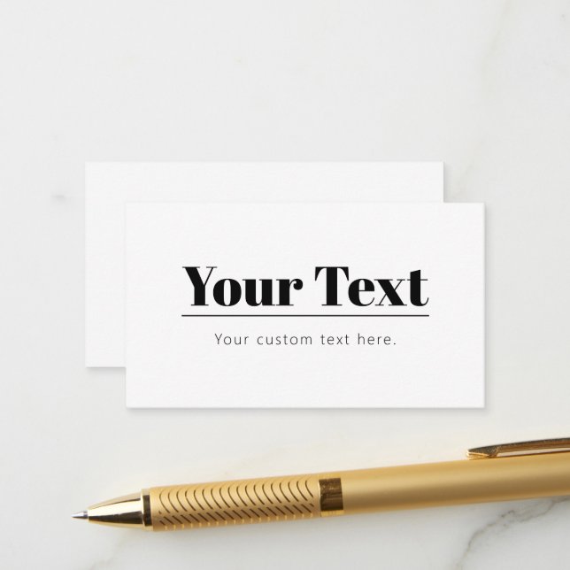 Stylish Retro-modern Text | Black & White Enclosure Card (Front/Back In Situ)