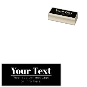 Stylish Retro-modern Text Black & White Rubber Stamp
