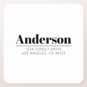 Stylish Retro-modern Text Black & White Square Sticker