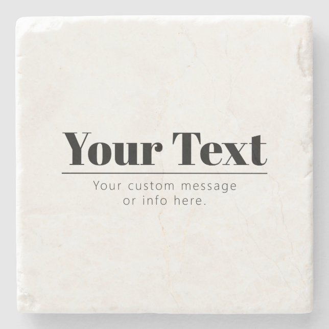 Stylish Retro-modern Text | Black & White Stone Coaster (Front)