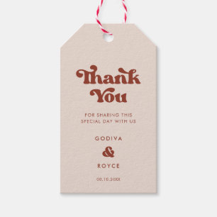 Stylish retro Peach Pink Wedding Gift Tags