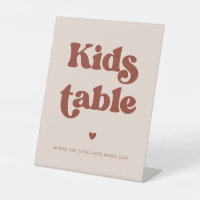 Stylish retro Peach Pink Wedding Kids table