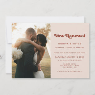 Stylish retro Pink We still do Vow renewal photo Invitation
