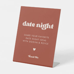 Stylish retro Terracotta Date night ideas Pedestal Sign