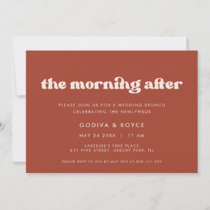 Stylish retro Terracotta Wedding Brunch Invitation