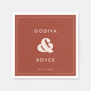 Stylish retro Terracotta Wedding Napkin