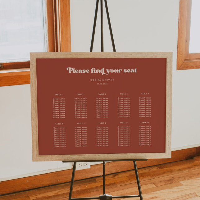 Stylish retro Terracotta Wedding seating chart (Creator Uploaded)