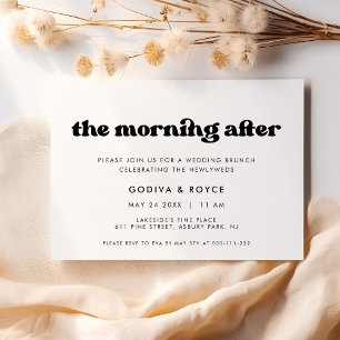 Stylish retro The Morning after Wedding Brunch Invitation