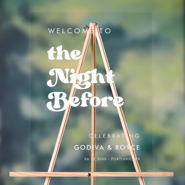 Stylish retro The Night before welcome Acrylic Sign (Neutral)