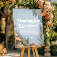 Stylish retro Unplugged ceremony wedding Clear