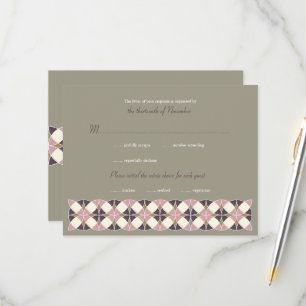 Stylish Retro Vintage Chic Art Deco Wedding RSVP Card