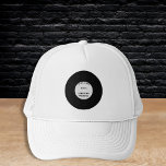 Stylish Retro Vinyl Record Bachelor Party Trucker Hat<br><div class="desc">Celebrate the groom-to-be with this stylish trucker hat! Featuring a black-and-white retro vinyl record design, this hat is perfect for a bachelor party with timeless style. Personalise it with the groom's name and the special date to make it an unforgettable keepsake. The classic trucker is ideal for a fun bachelor...</div>