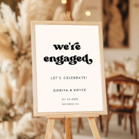 Stylish retro We are engaged Engagement party