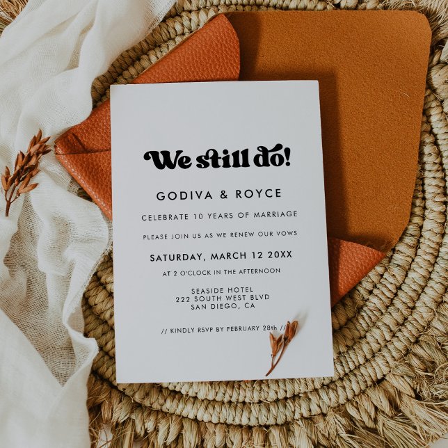 Stylish retro We still do Vow renewal Invitation (Creator Uploaded)