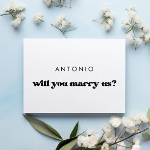 Stylish retro Will you marry us proposal card