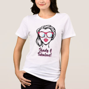 Stylish Retro Woman with Bold Sunglasses Tri-Blend Shirt