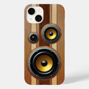 Stylish retro wood grain speakers Case-Mate iPhone 14 case